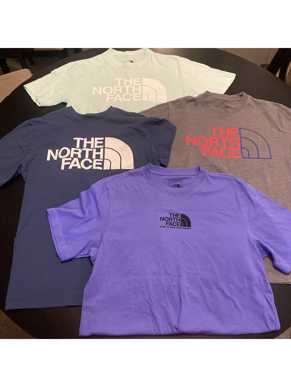 Lot Of 4 The North Face Small Tshirts Purple Blue Blue Grey